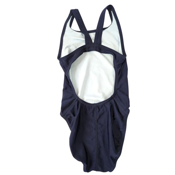 Nike Fast Back One Piece Swimsuit Womens 4 Blue‎ Swim Team Training Recreation - Picture 4 of 9